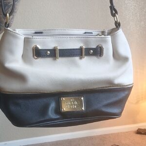 Nicole Miller Two-Tone Black and Cream Shoulder Bag